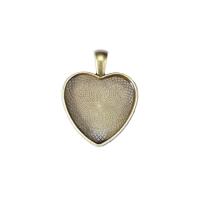 Zinc Alloy vedhæng Cabochon Setting, Heart, forgyldt, flere farver til valg, 25mm, Solgt af PC