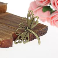 Zinklegering Animal Hangers, Zinc Alloy, Dragonfly, plated, antieke bronskleur, 36x27mm, Verkocht door PC