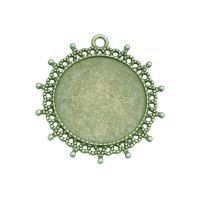 Zinc Alloy vedhæng Cabochon Setting, forgyldt, antik bronze farve, 30mm, Solgt af PC