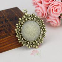 Zinc Alloy vedhæng Cabochon Setting, forgyldt, antik bronze farve, 25mm, Solgt af PC