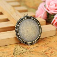 Zinc Alloy vedhæng Cabochon Setting, forgyldt, antik bronze farve, 25mm, Solgt af PC