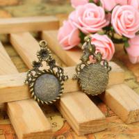 Zinc Alloy Pendant Cabochon Setting plated antique bronze color 14mm Sold By PC