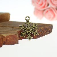 Zinc Alloy Pendler, Snowflake, forgyldt, antik bronze farve, 17mm, Solgt af PC