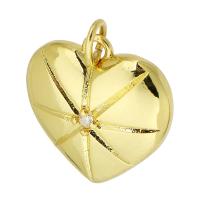 Cubic Zirconia Micro Pave Brass Pendant Heart gold color plated fashion jewelry & DIY & micro pave cubic zirconia golden Approx 3mm Sold By Lot