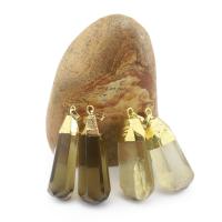 Natuurlijke Quartz Hanger, met Messing, gold plated, uniseks, meer kleuren voor de keuze, 18x45mm, Verkocht door PC