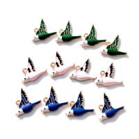 Zinc Alloy Enamel Pendants Bird gold color plated DIY nickel lead & cadmium free Sold By PC