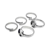 Anel de dedo de aço inoxidável, Aço inoxidável 304, máquina polida, joias de moda & DIY & unissex, cor original, 18mm, vendido por PC