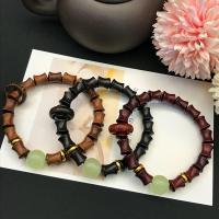 Schwarz Padauk Buddhistische Perlen Armband, mit Nachtlicht+Stein & Pterocarpus Santalinus & Schwarz Sandelholz, poliert, Modeschmuck & verschiedenen Materialien für die Wahl & für Frau, 8x10mm, verkauft per ca. 8.27 ZollInch Strang