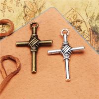 Zinklegering Cross Hangers, Zinc Alloy, Oversteken, plated, DIY, meer kleuren voor de keuze, nikkel, lood en cadmium vrij, 40x25mm, Verkocht door PC