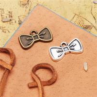 Zinc Alloy Bowknot Pendler, forgyldt, du kan DIY, flere farver til valg, nikkel, bly & cadmium fri, 20x11mm, Solgt af PC