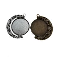 Zinc Alloy Moon Pendler, Runde, forgyldt, du kan DIY, flere farver til valg, nikkel, bly & cadmium fri, 38x34mm, Solgt af PC