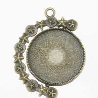 Zink legering hanger Cabochon instelling, Zinc Alloy, Ronde, plated, DIY, meer kleuren voor de keuze, nikkel, lood en cadmium vrij, 39x52mm, Binnendiameter:Ca 30mm, Verkocht door PC