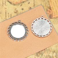 Zinc Alloy vedhæng Cabochon Setting, Flower, forgyldt, du kan DIY, flere farver til valg, nikkel, bly & cadmium fri, 38mm, Indvendig diameter:Ca. 25mm, Solgt af PC