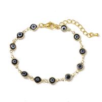 Evil Eye sieraden Armband, Messing, gold plated, voor vrouw & glazuur, meer kleuren voor de keuze, 230mm, Verkocht door PC