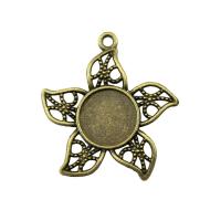 Zinc Alloy vedhæng Cabochon Setting, forgyldt, antik bronze farve, 12mm, Solgt af PC