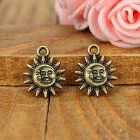 Zinc Alloy Pendants Sun plated antique bronze color 12mm Sold By PC