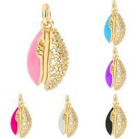 Zinc Alloy Enamel Pendants Teardrop plated micro pave cubic zirconia Sold By PC