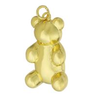 Colgantes de la joyería de cobre amarillo, metal, Oso, chapado en color dorado, Bricolaje, dorado, 16x27x7.50mm, agujero:aproximado 3mm, 10PCs/Grupo, Vendido por Grupo