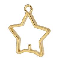 Colgante estrella de la aleación del cinc, aleación de zinc, chapado en color dorado, Bricolaje & hueco, dorado, libre de níquel, plomo & cadmio, 22x24x2mm, agujero:aproximado 2.5mm, Vendido por KG