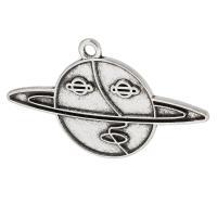 Sinc Alloy Pendants, dath airgid antique plátáilte, unisex, airgid, nicil, luaidhe & caidmiam saor in aisce, 37x22x1mm, Poll:Thart 2mm, Díolta De réir KG