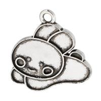 Zink Alloy Animal Hängen, Kanin, antik silver pläterad, Unisex, silver, nickel, bly och kadmium gratis, 21.50x20x1mm, Hål:Ca 2mm, Säljs av KG