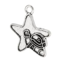 Zink Alloy Star Pendant, antik silver pläterad, Unisex, silver, nickel, bly och kadmium gratis, 20x24x2mm, Hål:Ca 2mm, Säljs av KG