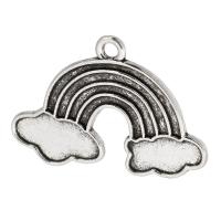 Zinc Alloy Pendler, Cloud, antik sølv farve forgyldt, Unisex, sølv, nikkel, bly & cadmium fri, 27x19x1mm, Hole:Ca. 2mm, Solgt af KG