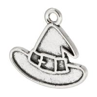 Sinc Alloy Hat Pendants, dath airgid antique plátáilte, unisex, airgid, nicil, luaidhe & caidmiam saor in aisce, 17.50x17x1mm, Poll:Thart 2mm, Díolta De réir KG