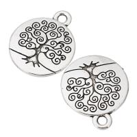 Zinc Alloy Pendants Flat Round antique silver color plated Unisex silver color nickel lead & cadmium free Approx 2mm Sold By KG