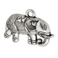 Zink Alloy Animal Hängen, Elefant, antik silver pläterad, Unisex, silver, nickel, bly och kadmium gratis, 28x19x5mm, Hål:Ca 2.5mm, Säljs av KG