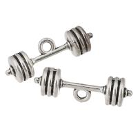 Sinc Alloy Pendants, Barbell, dath airgid antique plátáilte, unisex, airgid, nicil, luaidhe & caidmiam saor in aisce, 25x8x7mm, Poll:Thart 2mm, Díolta De réir KG