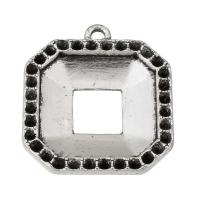 In lega di zinco del pendente Cabochon Setting, lega in zinco, Quadrato, placcato argento antico, DIY & cavo, argento, assenza di nichel,piombo&cadmio, 24x27x3mm, Foro:Appross. 2mm, Venduto da kg