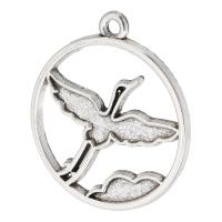 Zink Alloy Animal Hängen, Crane, antik silver pläterad, Unisex & ihålig, silver, nickel, bly och kadmium gratis, 27x30x1.50mm, Hål:Ca 2mm, Säljs av KG