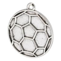 Pendentifs en alliage de zinc, Football, Plaqué de couleur d'argent, unisexe, argent, protéger l'environnement, sans nickel, plomb et cadmium, 25x28x1mm, Trou:Environ 2mm, Vendu par kg