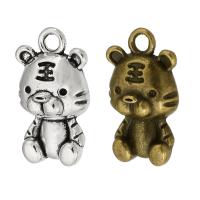 Zinklegierung Tier Anhänger, Tiger, plattiert, unisex, keine, frei von Nickel, Blei & Kadmium, 10x17.50x5mm, Bohrung:ca. 2mm, ca. 500PCs/Tasche, verkauft von Tasche