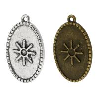 Zinc Alloy Pendler, Oval, forgyldt, Unisex, flere farver til valg, nikkel, bly & cadmium fri, 14x22x1mm, Hole:Ca. 1mm, Ca. 500pc'er/Bag, Solgt af Bag