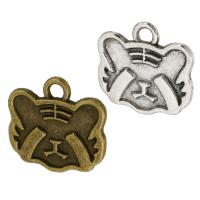 Zink Alloy Animal Hängen, Tiger, plated, Unisex, fler färger för val, nickel, bly och kadmium gratis, 17x16x1mm, Hål:Ca 2.5mm, Ca 500PC/Bag, Säljs av Bag