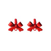 Zinc Alloy Earring Stud Component Bowknot painted DIY nickel lead & cadmium free Sold By PC