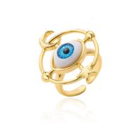 Mal de ojo del anillo de dedo de la joyería, metal, con Plástico, chapado en color dorado, Ajustable & para mujer, más colores para la opción, 32mm, Vendido por UD