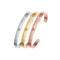 Titanium Steel Σφαλιάρα Bangle, γυαλισμένο, για τη γυναίκα & με στρας, περισσότερα χρώματα για την επιλογή, 58x6mm, Sold Με PC