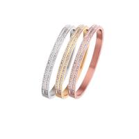 Titanium Staal Bangle, gepolijst, voor vrouw & met strass, meer kleuren voor de keuze, 64x8mm, Verkocht door PC