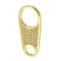 Messing rits hoofd, gold plated, mode sieraden & DIY & micro pave zirconia, gouden, 10x23x1.50mm, 10pC's/Lot, Verkocht door Lot