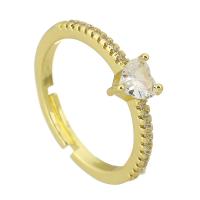 Cúbicos Circonia Micro Pave anillo de latón, metal, Esférico, chapado en color dorado, Joyería & Bricolaje & micro arcilla de zirconia cúbica, dorado, 2mm, tamaño:7, 10PCs/Grupo, Vendido por Grupo