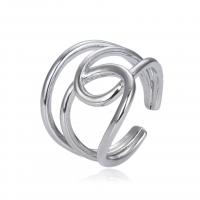 Messing Cuff fingerring, forgyldt, Justerbar & Unisex & hule, flere farver til valg, 19mm, Solgt af PC