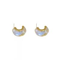 Hars Earring, Zinc Alloy, met Hars, gold plated, Koreaanse stijl & voor vrouw, 14x20mm, Verkocht door pair