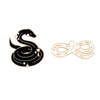 El esmalte Broche, aleación de zinc, Serpiente, chapado en color dorado, unisexo & diferentes estilos para la opción, libre de níquel, plomo & cadmio, 10PCs/Grupo, Vendido por Grupo