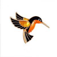 Enamel Brooch Zinc Alloy Bird gold color plated Unisex nickel lead & cadmium free Sold By Lot