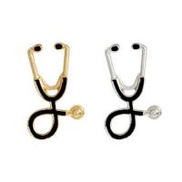 Enamel Brooch Zinc Alloy Stethoscope plated Unisex nickel lead & cadmium free Sold By Lot