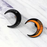 Enamel Brooch Zinc Alloy Moon plated Unisex nickel lead & cadmium free Sold By Lot