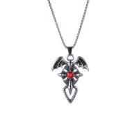 Hommes Pull Collier chaîne, Acier titane, avec Pendentif en alliage de zinc, pour homme & avec strass, plus de couleurs à choisir, 45x33mm, Longueur Environ 27.6 pouce, Vendu par PC